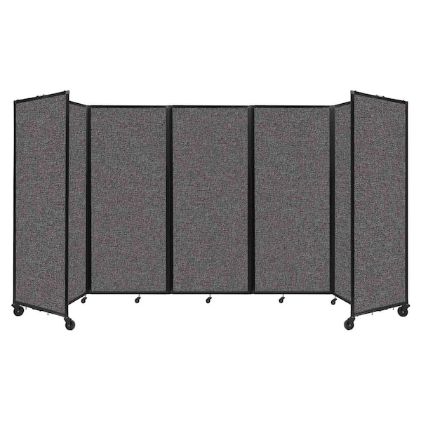 Versare Room Divider 360 Folding Portable Partition 14' x 6'10" Charcoal Gray Fabric 1182507 - main